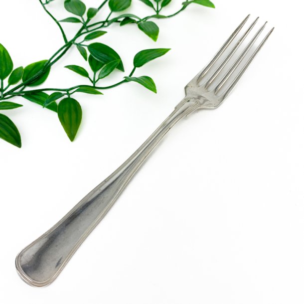 Middagsgaffel. Dobbeltriflet s�lvplet Cohr