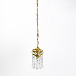 Vintage Kronleuchter-Pendelleuchte mit Prismen