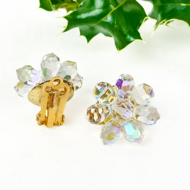 Vintage Ohrclips mit Kristallperlen