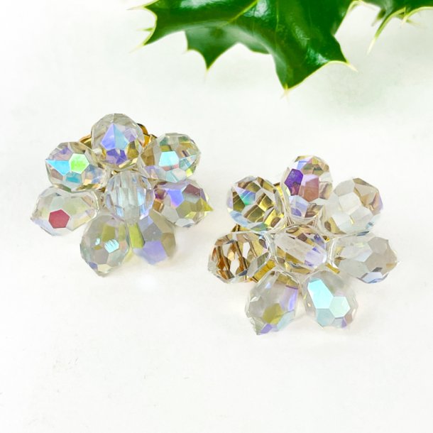 Vintage Ohrclips mit Kristallperlen