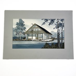 Dekorativ vintage arkitekttegning