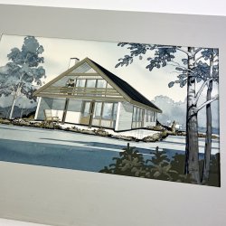 Dekorativ vintage arkitekttegning