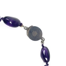 Lilla vintage ametyst halsk�de med s�lv