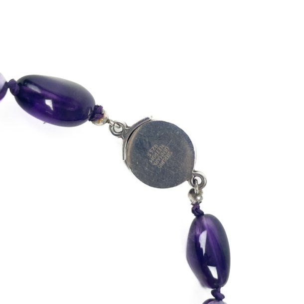 Lilla vintage ametyst halsk�de med s�lv