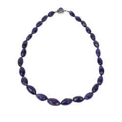 Lilla vintage ametyst halsk�de med s�lv