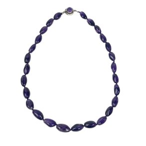 Lilla vintage ametyst halsk�de med s�lv