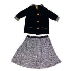 Antike Babyjacke aus Velours  80 cm