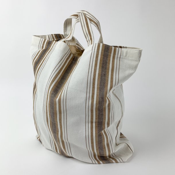 Shoppingbag med brune striber