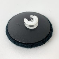 Groer, mit Garn berzogener schwarzer Vintage-Knopf  50 mm