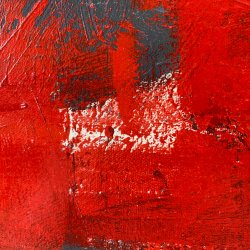 Acryl auf Leinwand - abstrakte Komposition in Rot - Signiert CA