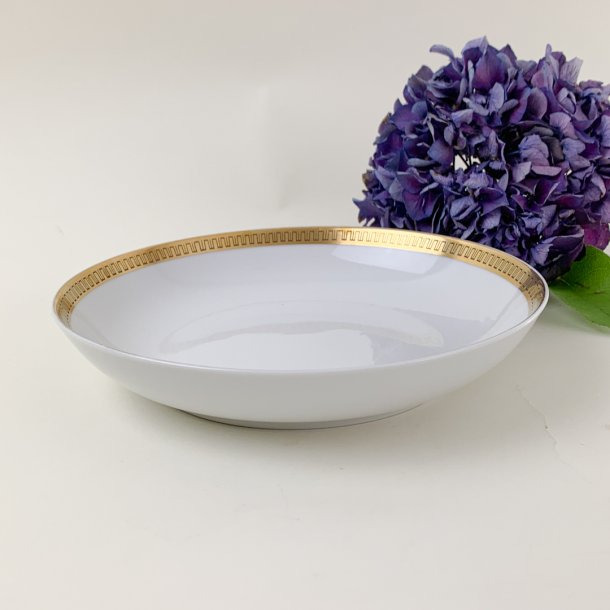 Dyb tallerken med guldkant  - Lyngby porceln