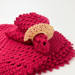 Hklede rde mundservietter - 6 stk