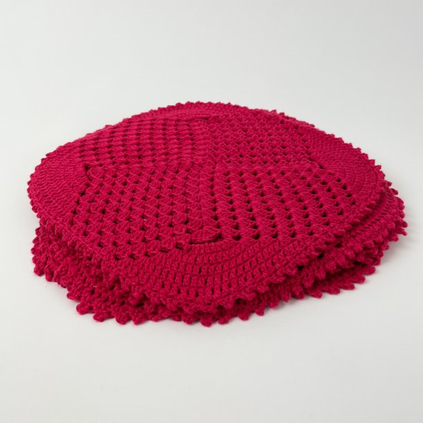 Hklede rde mundservietter - 6 stk