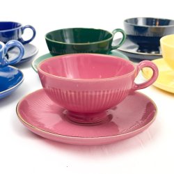 Sechs farbige Vintage Mokkatassen von Kronjyden