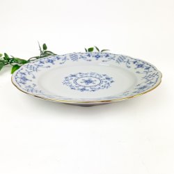 Blaue Vintage Porzellan Essteller