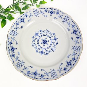 Blaue Vintage Porzellan Essteller