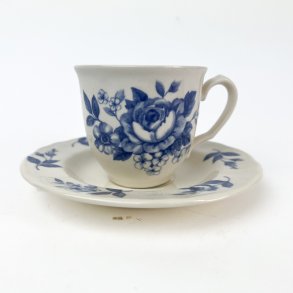 Vintage kaffekop med bl� blomster
