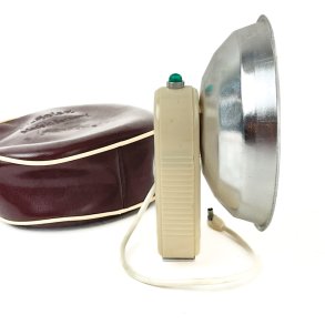 Vintage kamera-flash med taske