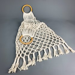 Hvid retro netpose med tr�ring