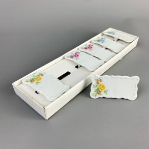 Seks vintage porcel�n bordkort