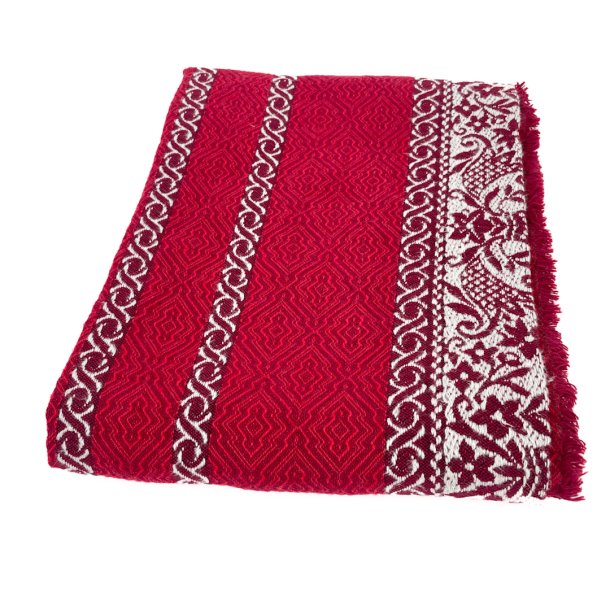 Rd retro dug med bortmnster  140 cm