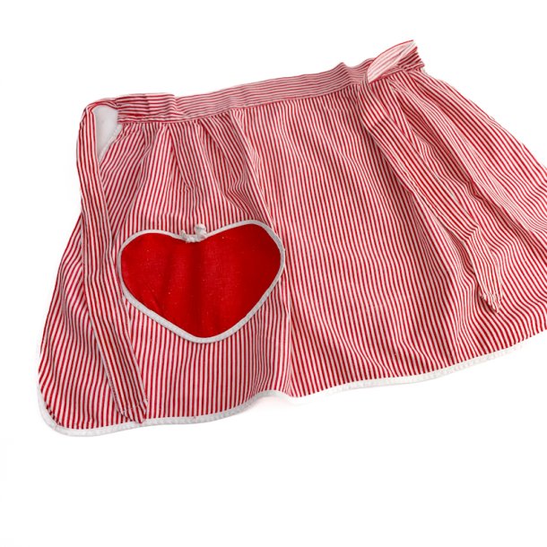 R�d vintage forkl�de med hjertelomme