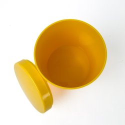 Gul retro opbevaringsb�tte