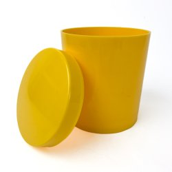 Gul retro opbevaringsb�tte