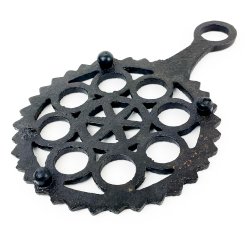 Schwarzer Vintage-Untersetzer aus Gusseisen