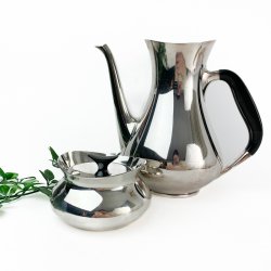 Art Deco s�lv kaffekande med sukkersk�l