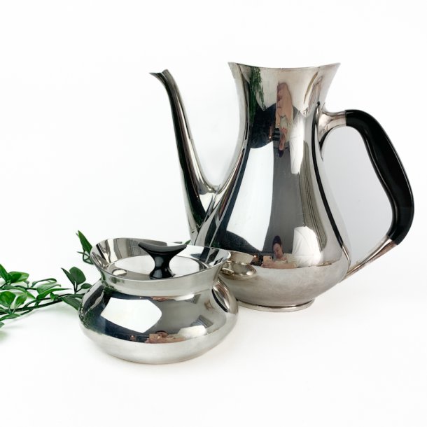 Art Deco s�lv kaffekande med sukkersk�l