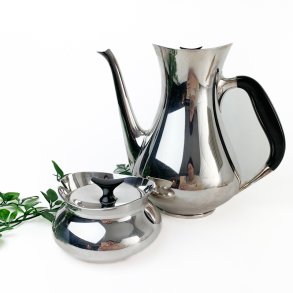 Art Deco s�lv kaffekande med sukkersk�l