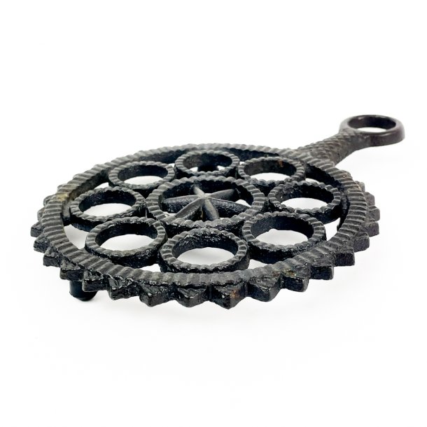 Schwarzer Vintage-Untersetzer aus Gusseisen