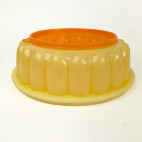 Gelbe Retro-Tupperware Eisform