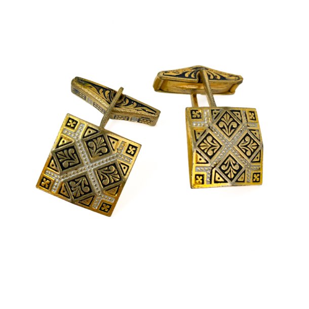 Goldfarbene Vintage Manschettenknpfe