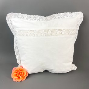 Hvidt vintage babypudebetrk med bamser