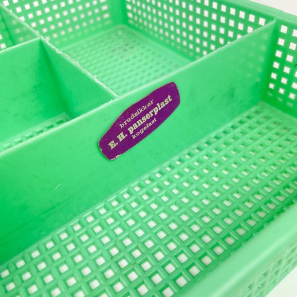 Gr�n retro bestikbakke E.H. Panserplast