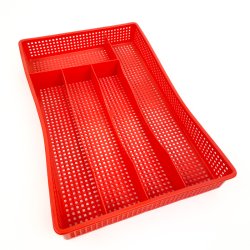 Orange retro bestikbakke plast