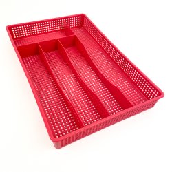 R�d retro bestikbakke plast