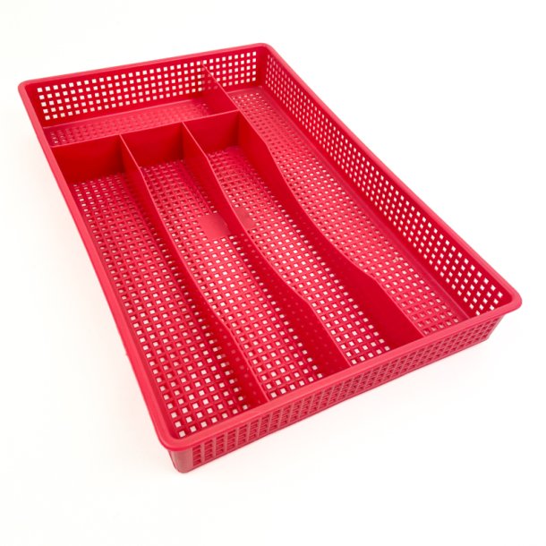 R�d retro bestikbakke plast