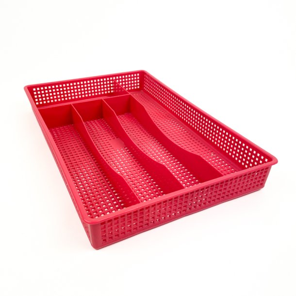 R�d retro bestikbakke plast