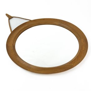 Rundt vintage spejl eg 46 cm