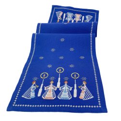 Broderet vintage bordl�ber med engle