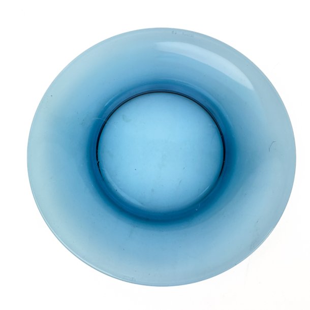 Bl� retro desserttallerken i glas