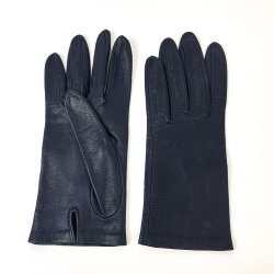 Dunkelblaue Vintage-Lederhandschuhe Gr. 6