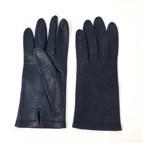 Dunkelblaue Vintage-Lederhandschuhe Gr. 6