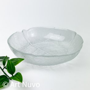 Vintage Eis-Dessertteller in Blattform aus Glas