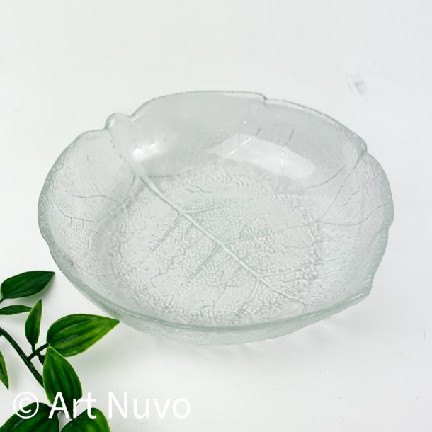 Bladformet vintage is-assiette i glas