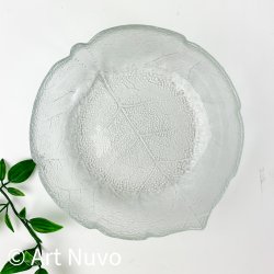 Bladformet vintage is-assiette i glas
