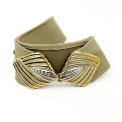 Vintage skindb�lte med flot gylden sp�nde